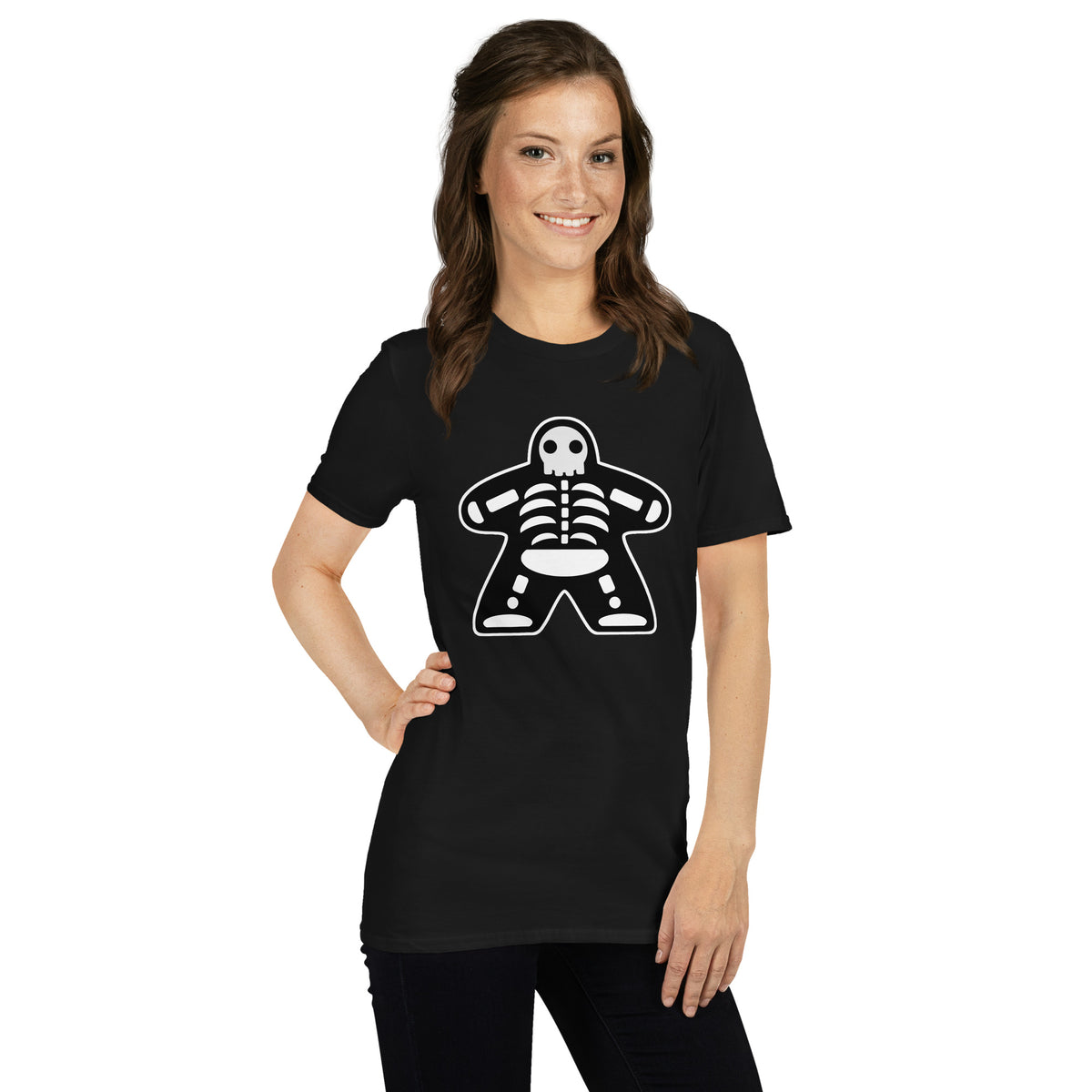 Black Meeple Halloween Skeleton T-Shirt