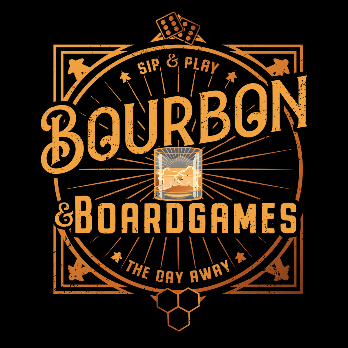 Bourbon and Boardgame T-Shirt Design