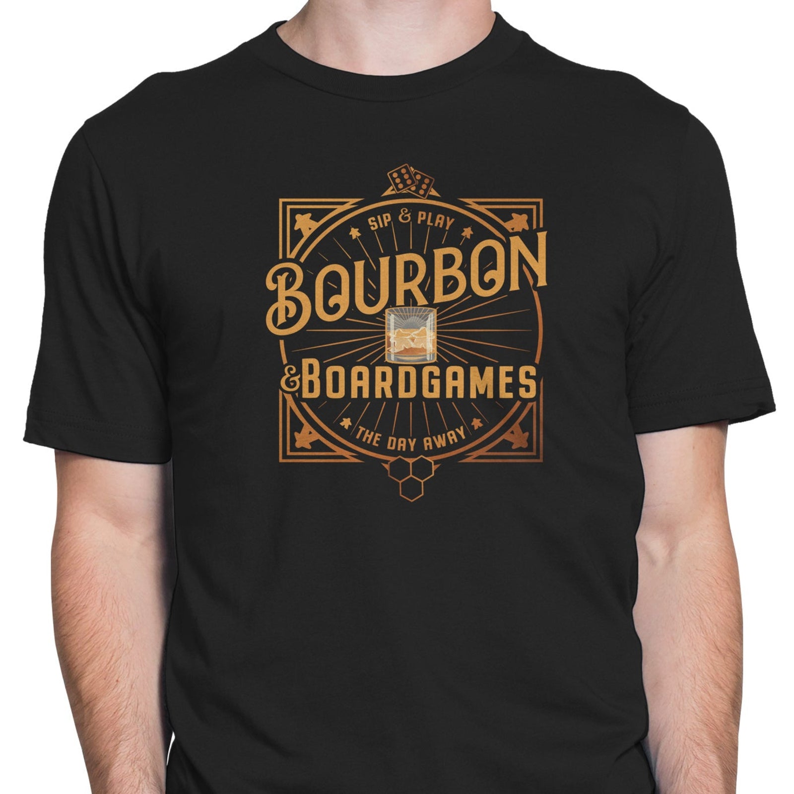 Bourbon and Board Game T-Shirt on Model