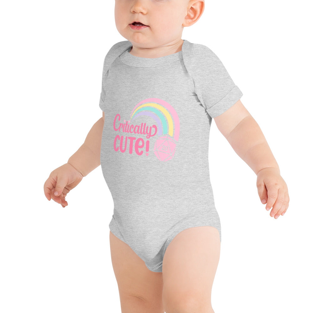 Critically Cute D20 Rainbow Baby Onesie - Meeple Shirts