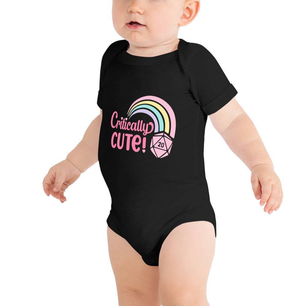 Critically Cute D20 Rainbow Baby Onesie - Meeple Shirts