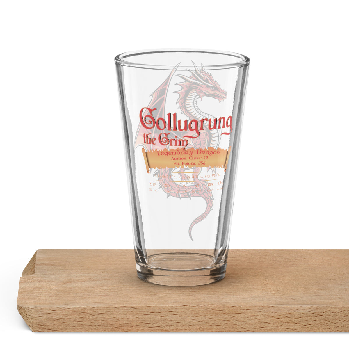 Limited Edition Gollugrung the Grim Red Dragon Pint Glass