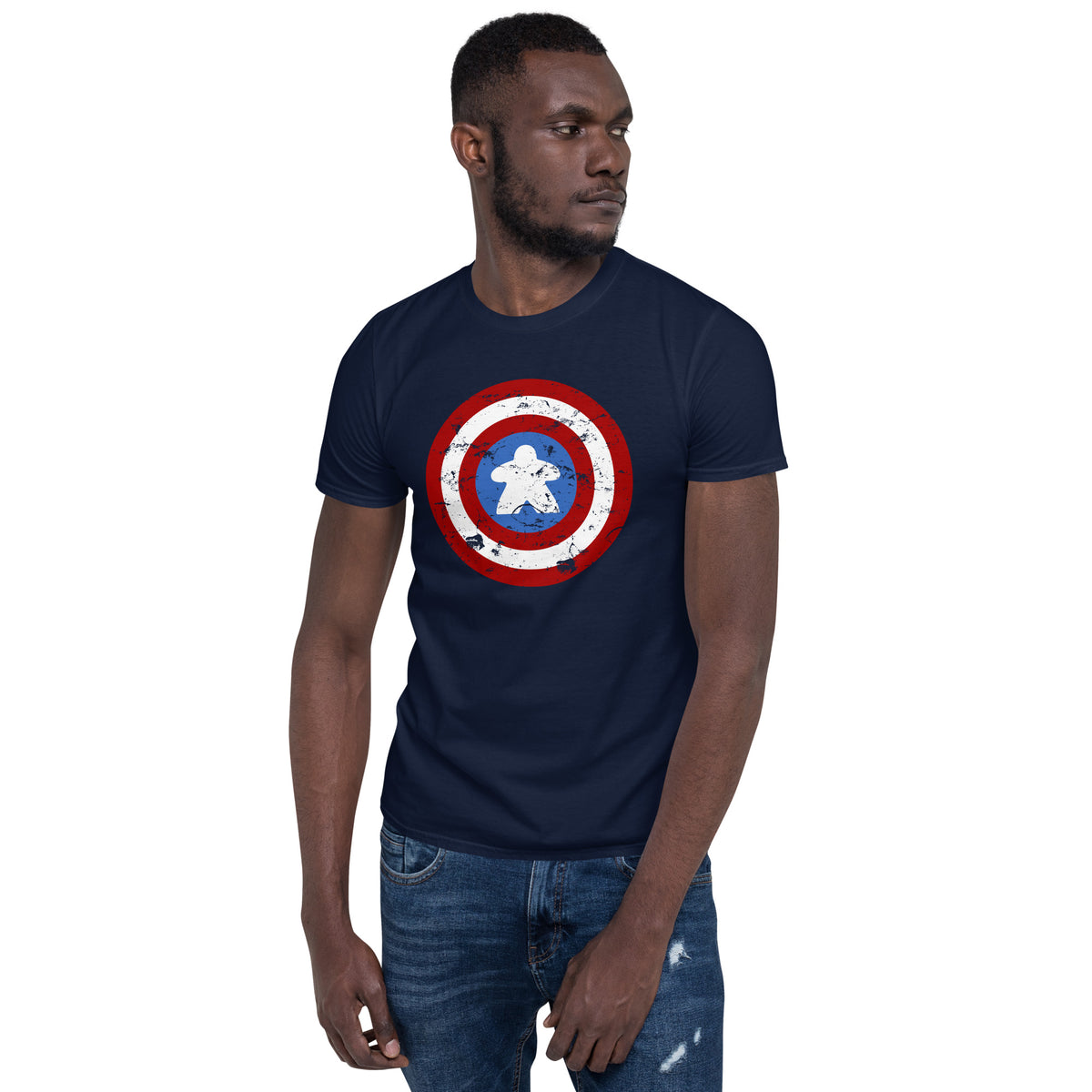 Captain Meeple Shield Board Game T-Shirt