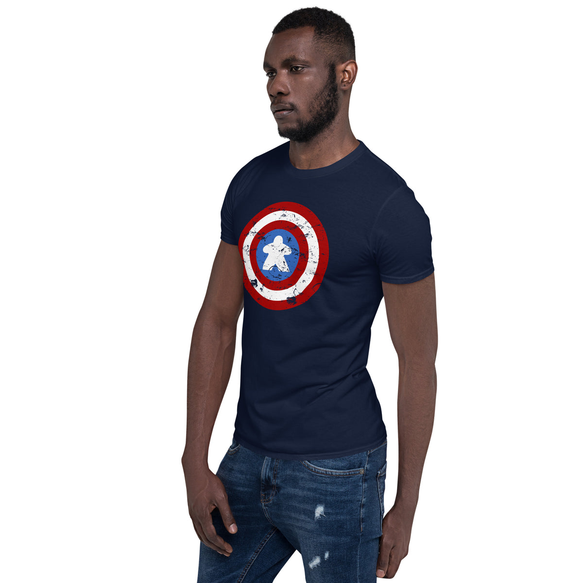 Captain Meeple Shield Board Game T-Shirt