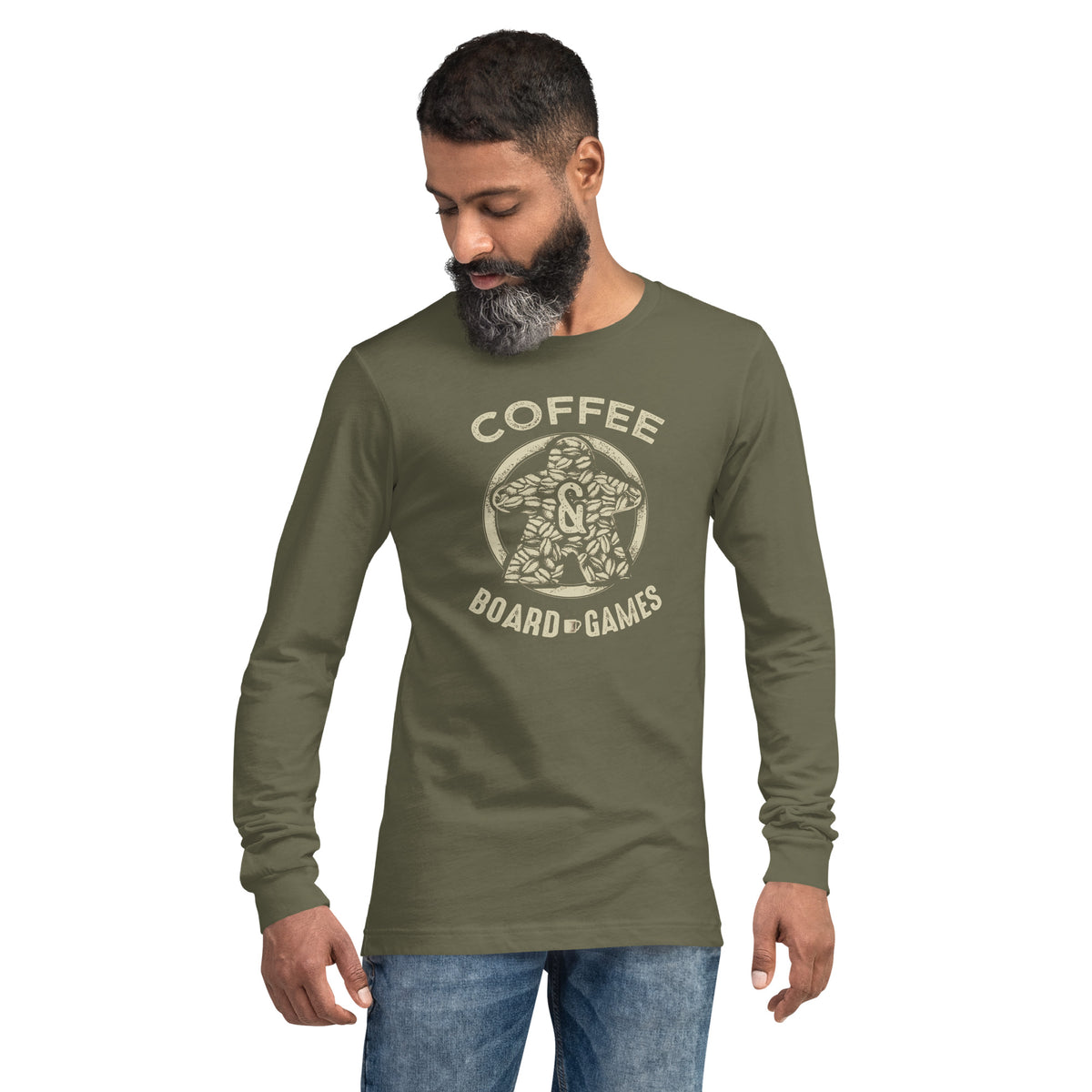 Coffee Bean Meeple Board Game Longsleeve T-Shirt