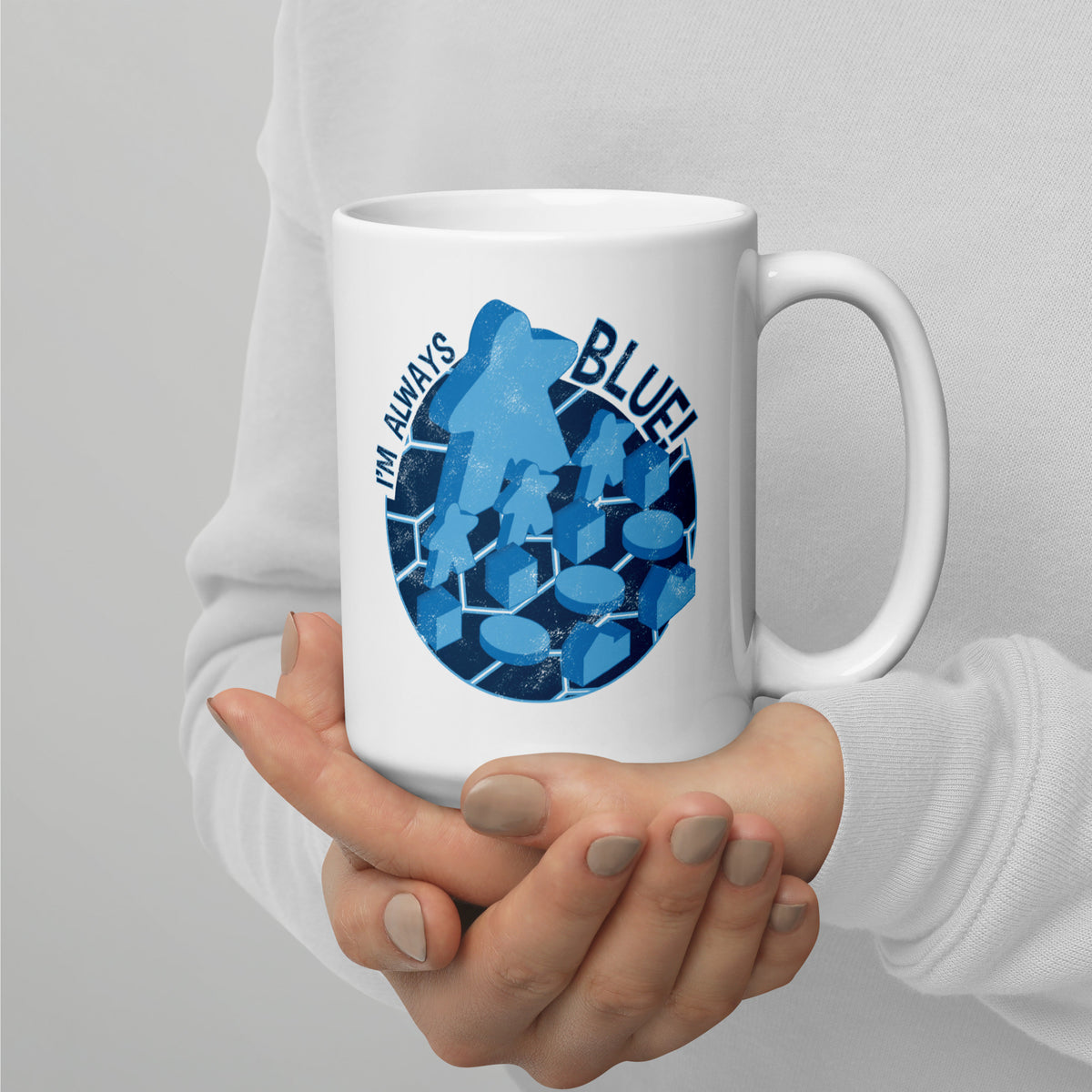 I&#39;m Always Blue Meeple Board Game Ceramic Mug