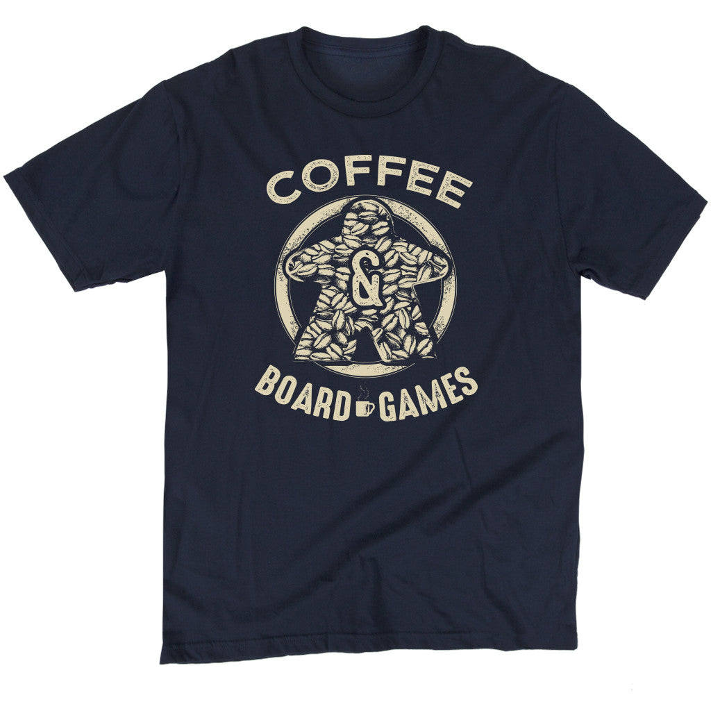 Coffee Bean Meeple Board Game T-Shirt Men&#39;s Flat