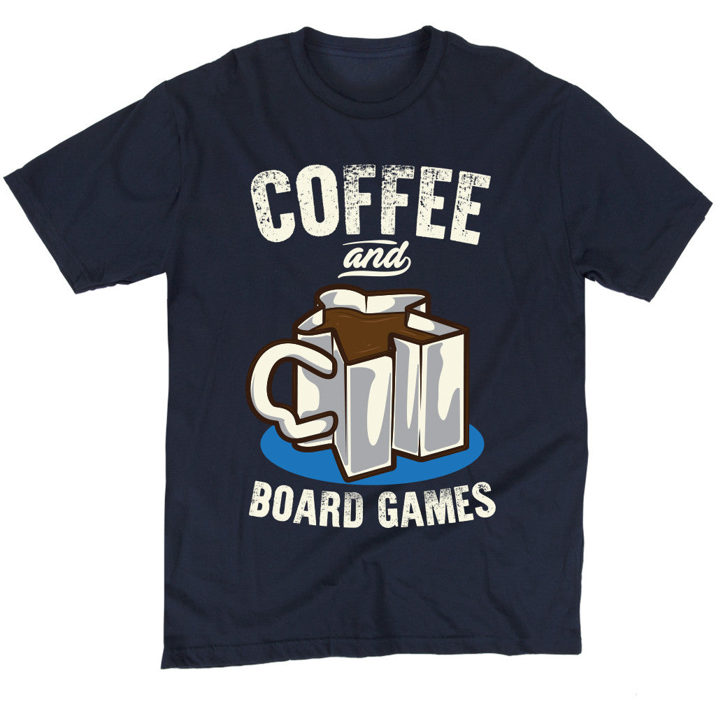 Coffee and Board Games T-Shirt Men&#39;s Flat Navy