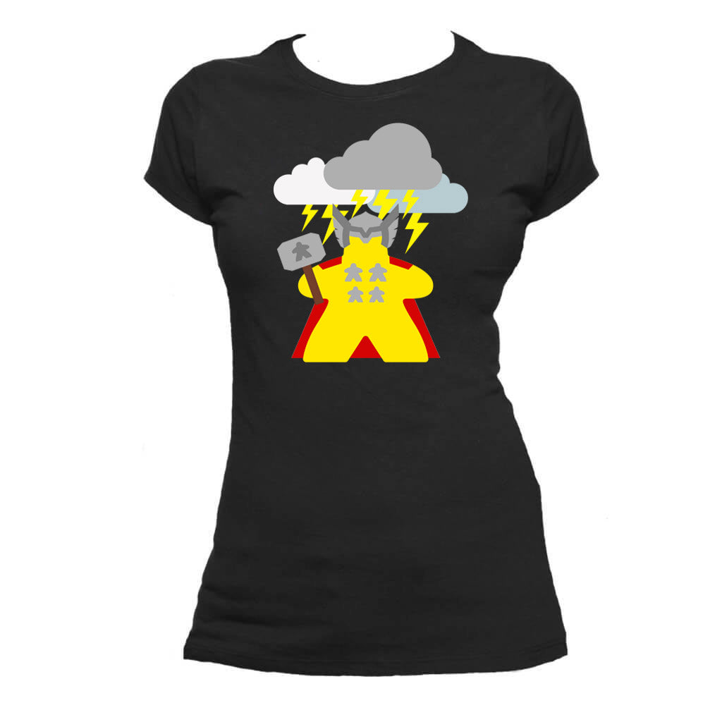 The Mighty Meeple: God of Thunder Board Game T-Shirt Flat Women&#39;s