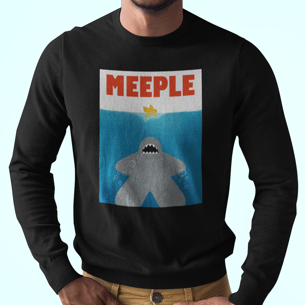 Meeple Shark Attack Longsleeve T-Shirt