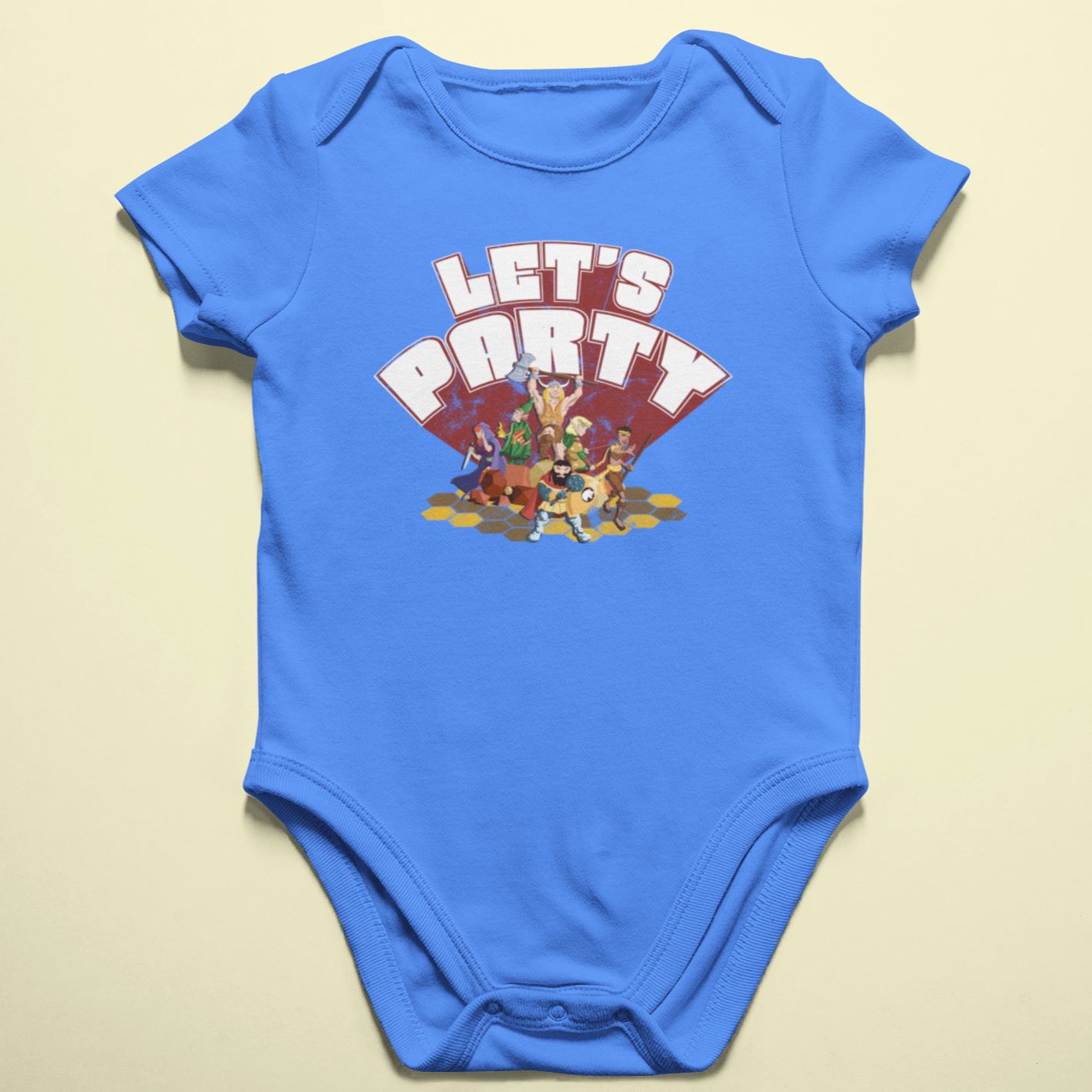 Let's Party Roleplaying Game Baby Onesie - Meeple Shirts