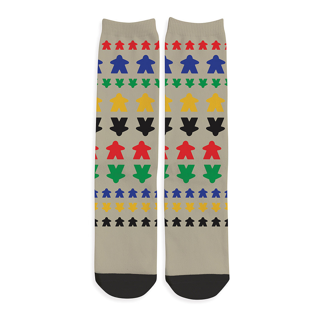 Classic Meeple Colors Board Game Socks