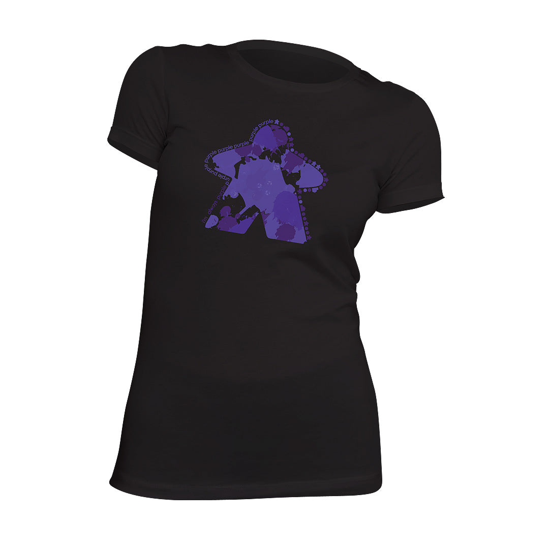 I&#39;m Always Purple Meeple Board Game T-Shirt Flat Women&#39;s 