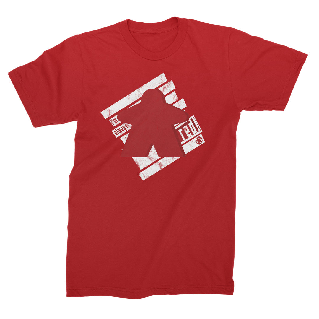 I&#39;m Always Red Meeple Board Game T-Shirt Flat Men&#39;s