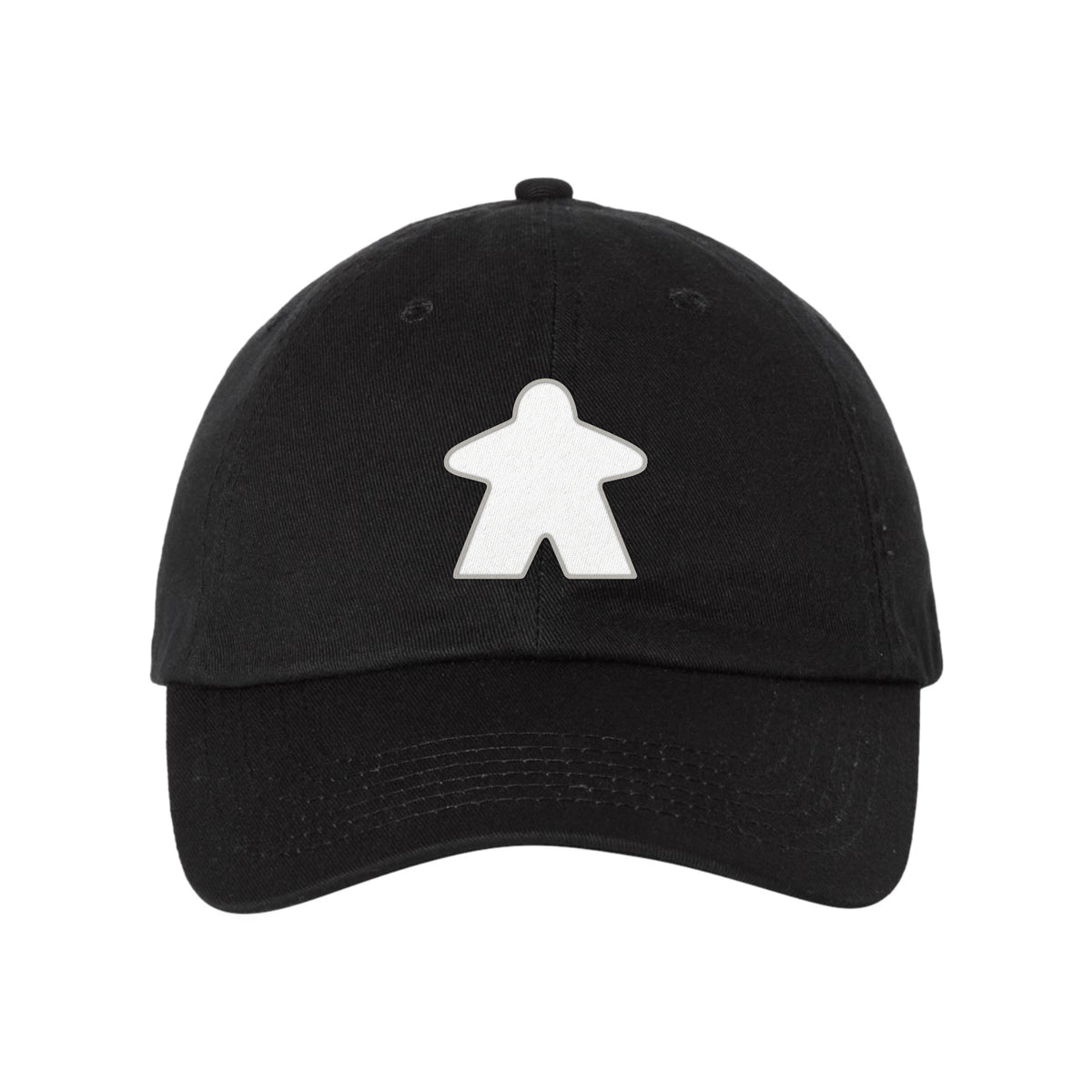 White Meeple Board Game Curved Bill Hat