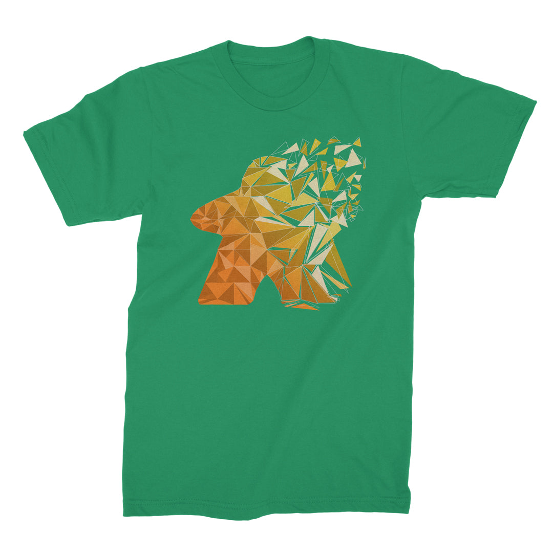 Fragmented Meeple Board Game T-Shirt Men&#39;s Flat Green