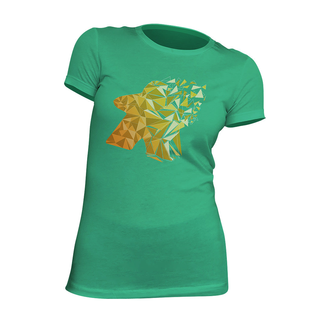 Fragmented Meeple Board Game T-Shirt Women&#39;s Flat Green