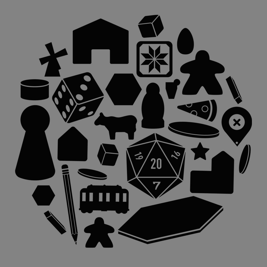 Product ijzer Koppeling Board Game Pieces T-Shirt - Meeple Shirts