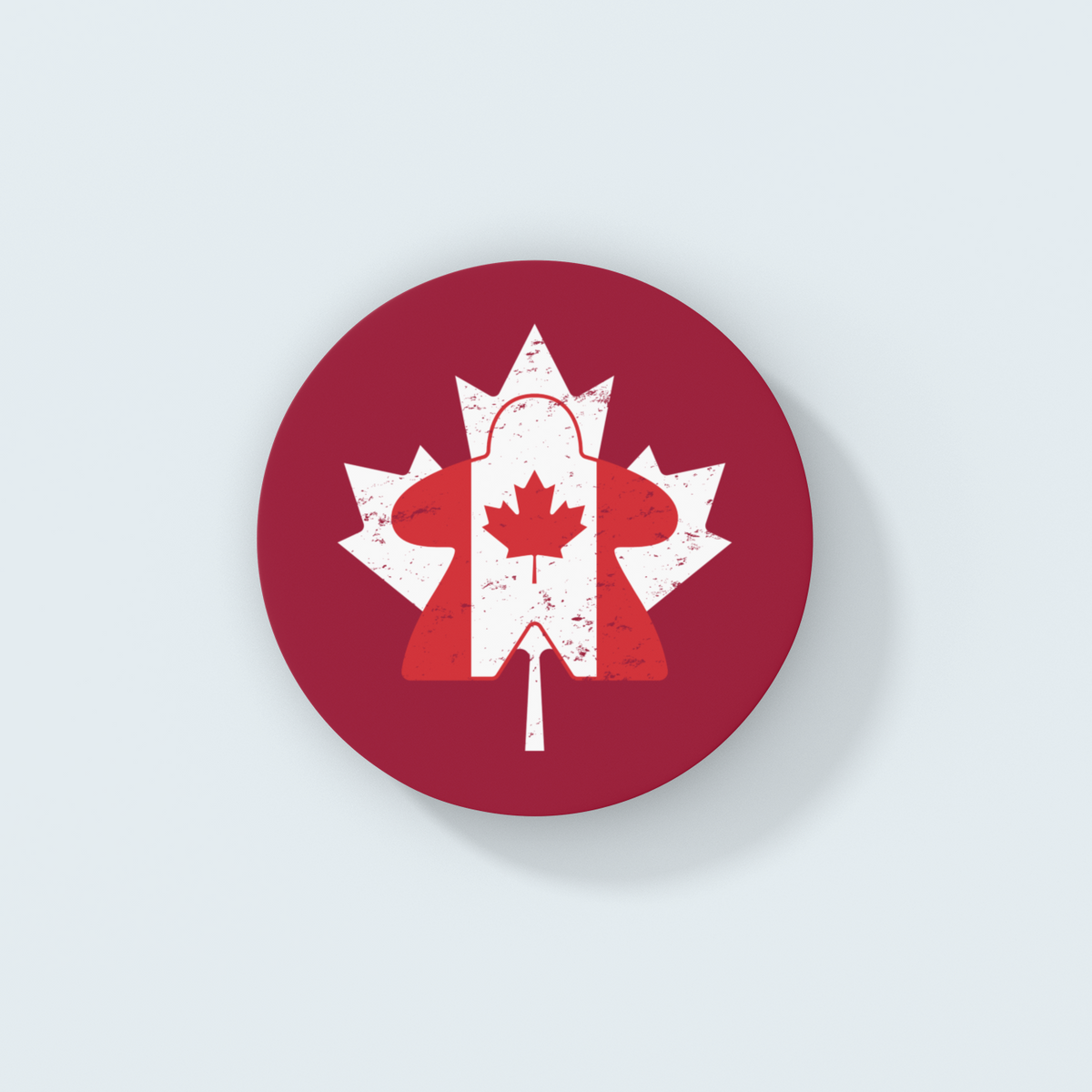 Maple Leaf Canadian Flag Meeple Board Game Coaster