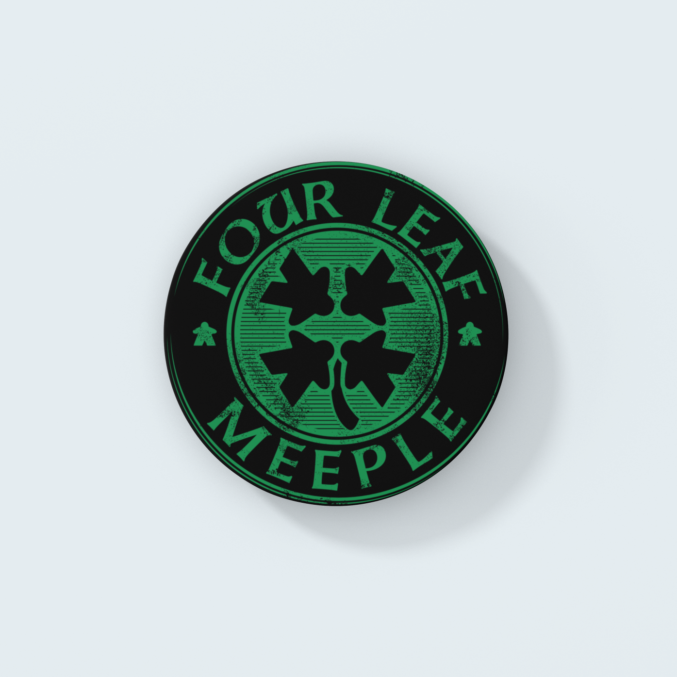 Four Leaf Meeple Board Game Coaster