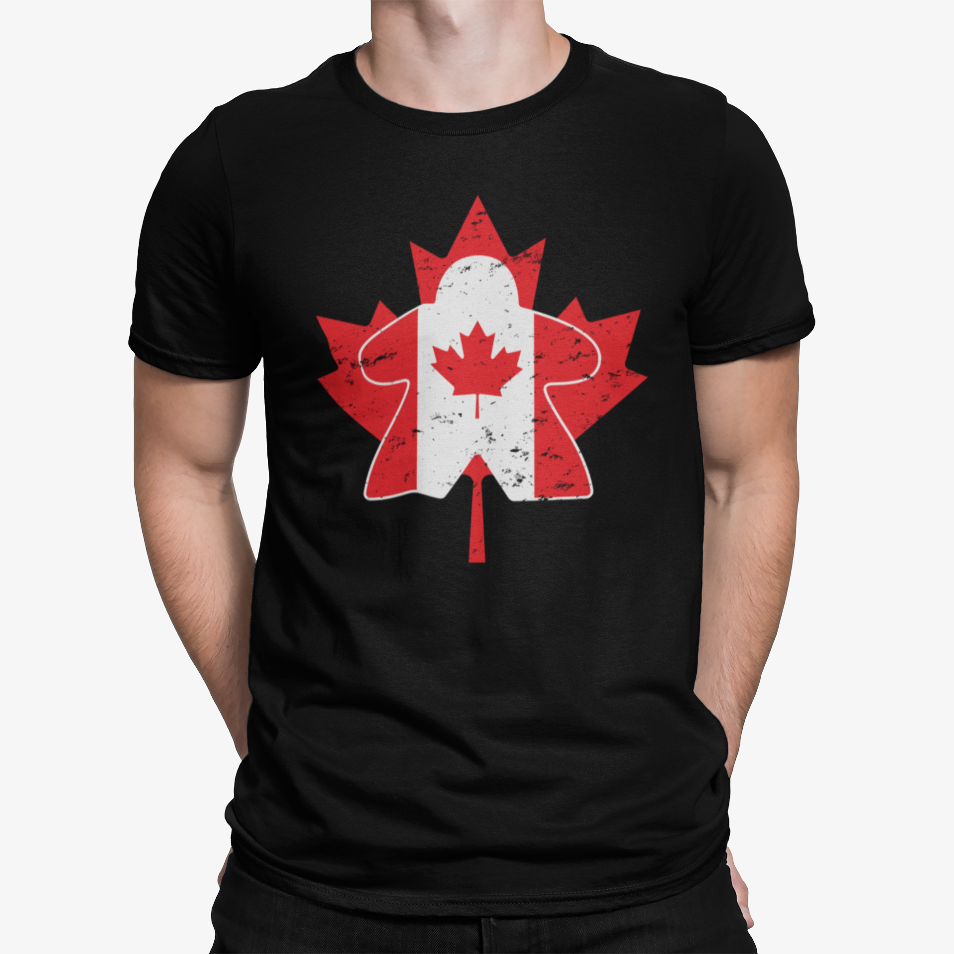 Maple Leaf Canadian Meeple Board T-Shirt - Meeple Shirts