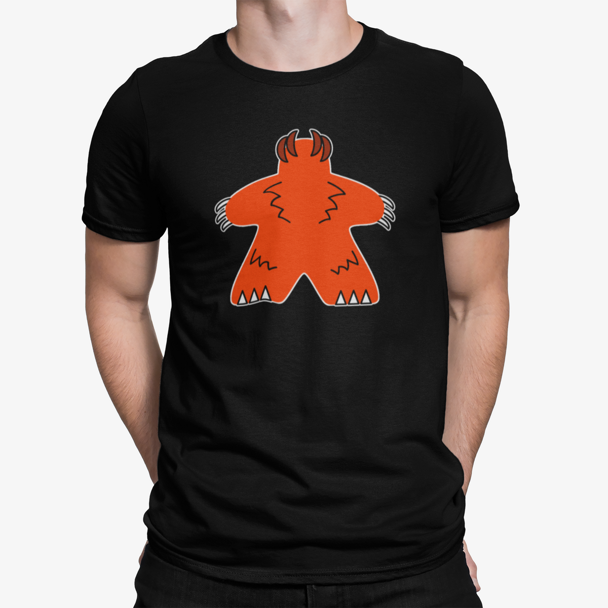 Orange Meeple Halloween Wolfman T-Shirt