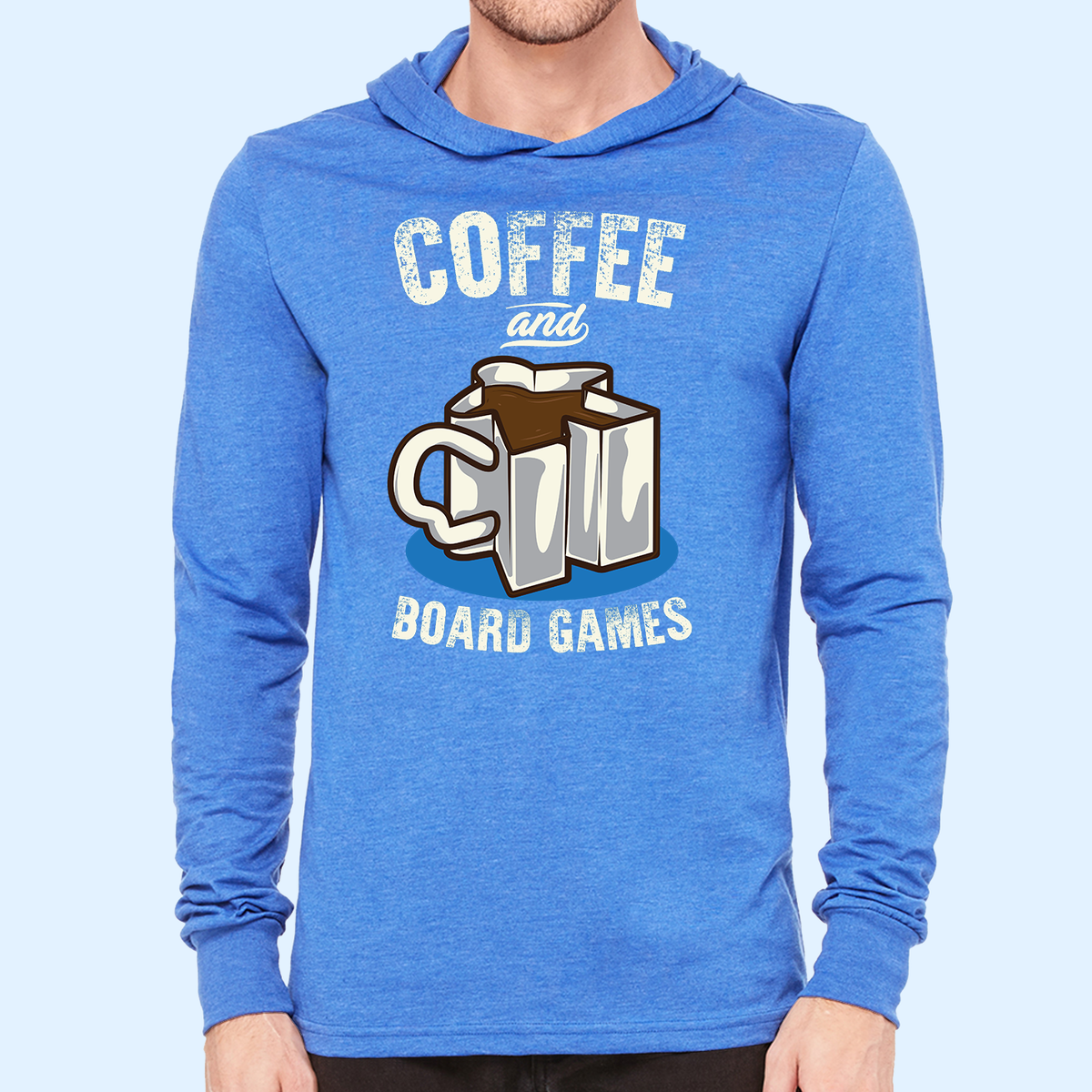 Coffee and Board Games Hooded Longsleeve T-Shirt