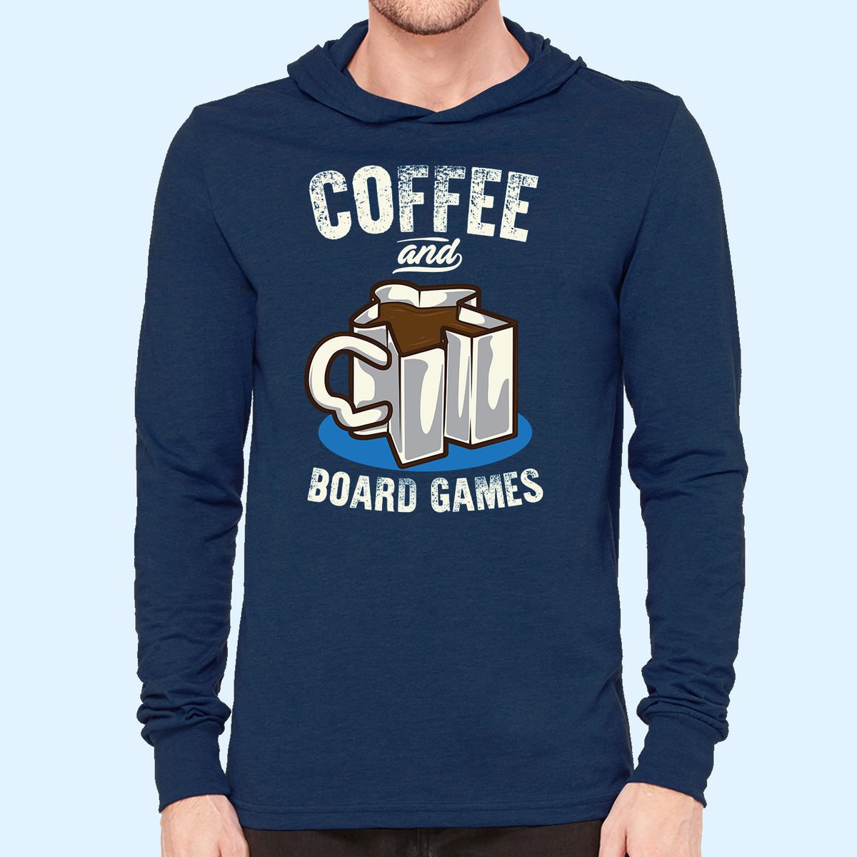 Coffee and Board Games Hooded Longsleeve T-Shirt