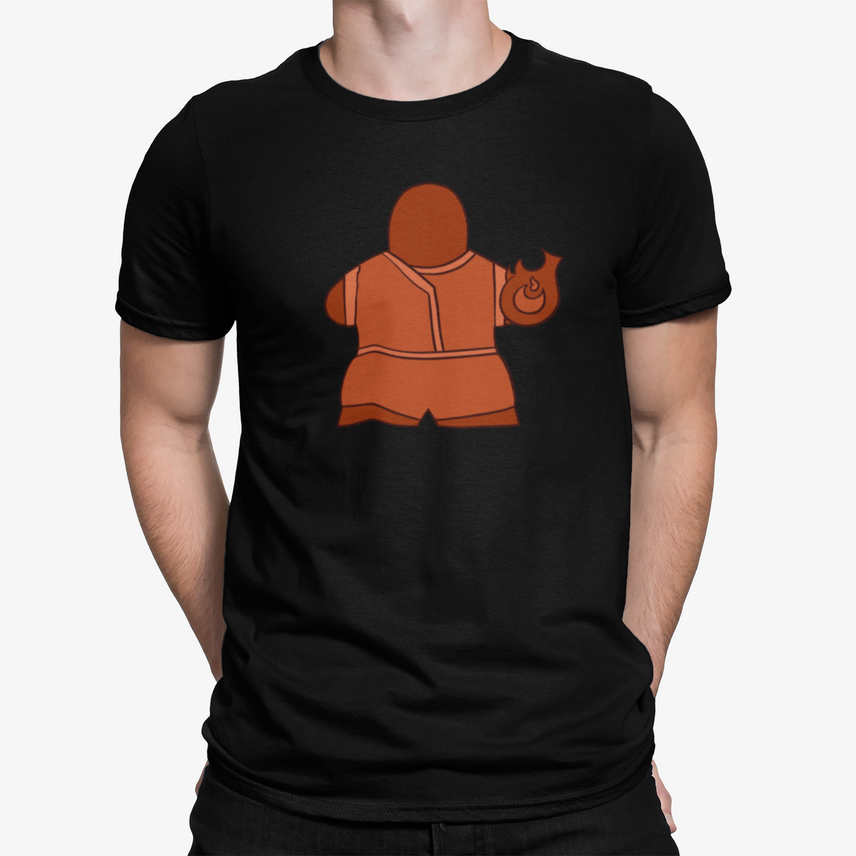 Orange Meeple Fighter D&amp;D Black T-Shirt