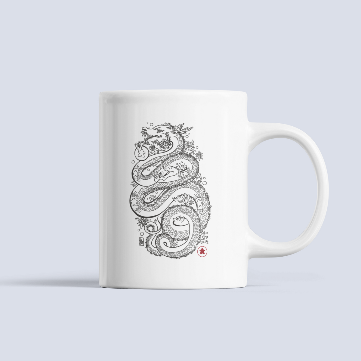 Dragon With The Meeple Tattoos Board Game Ceramic 15oz Mug