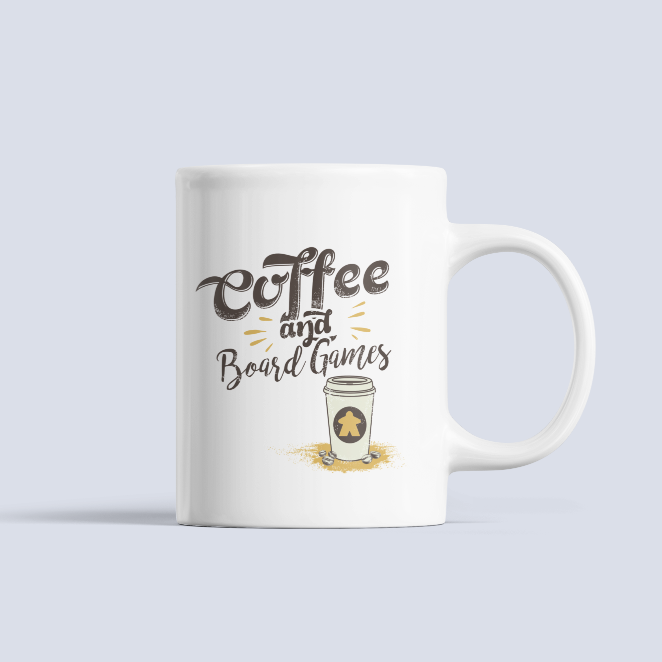 coffee to go and board games ceramic mug
