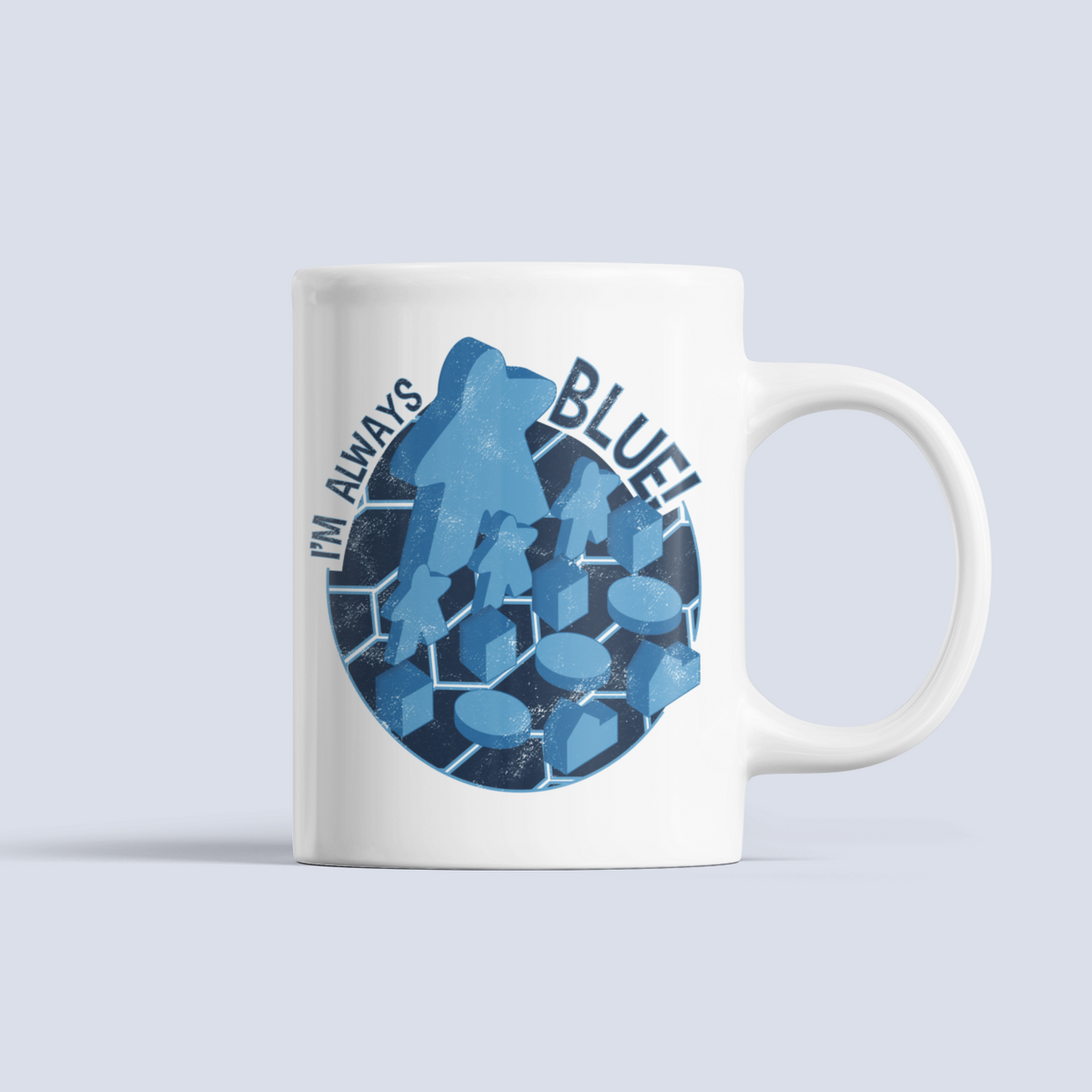 Blue Meeple Board Game Ceramic Mug