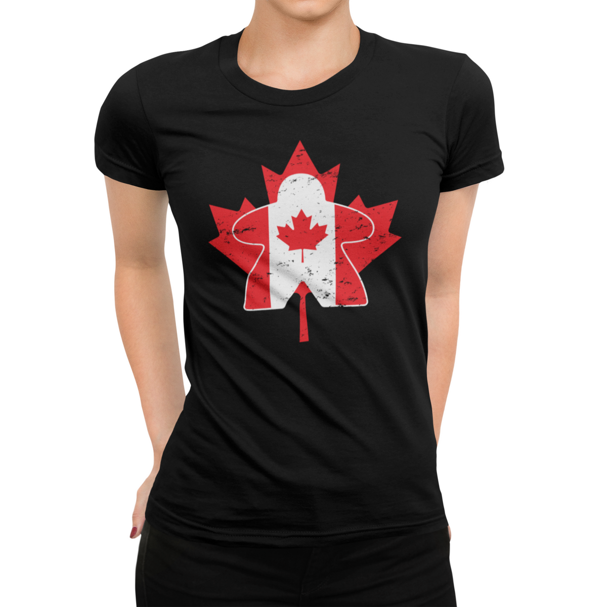 Maple Leaf Canadian Flag Meeple Board Game T-Shirt