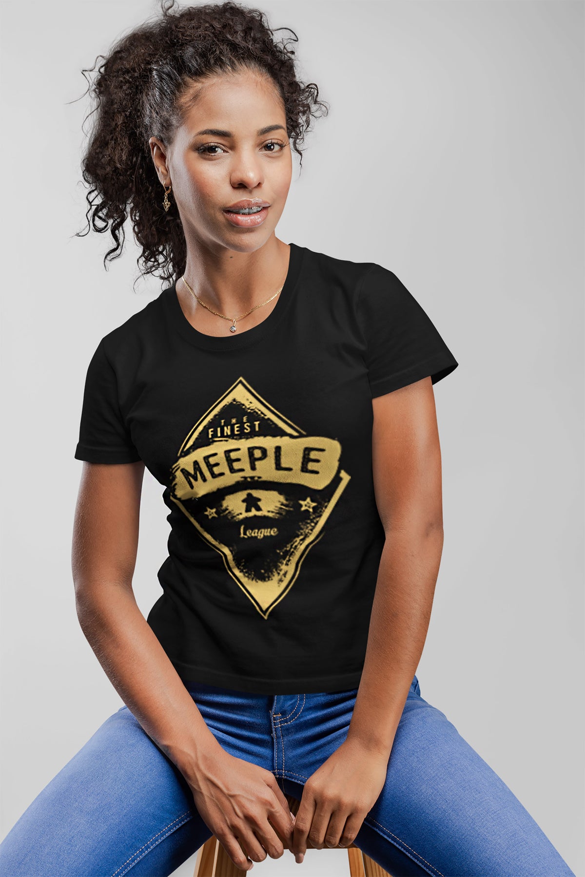 Finest Meeple League Board Game T-Shirt Action Shopt Women&#39;s
