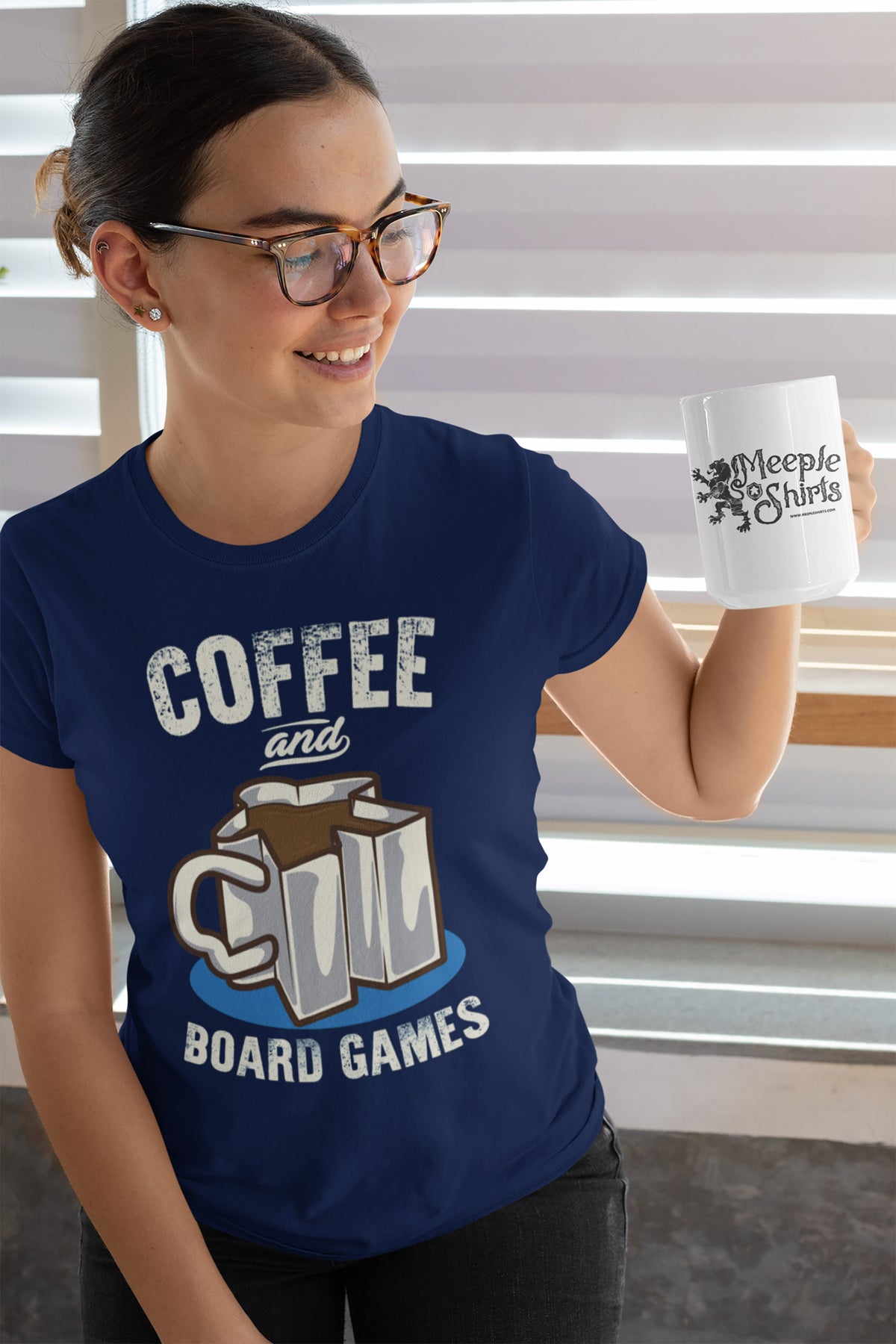 Coffee and Board Games T-Shirt Action Shot Women&#39;s