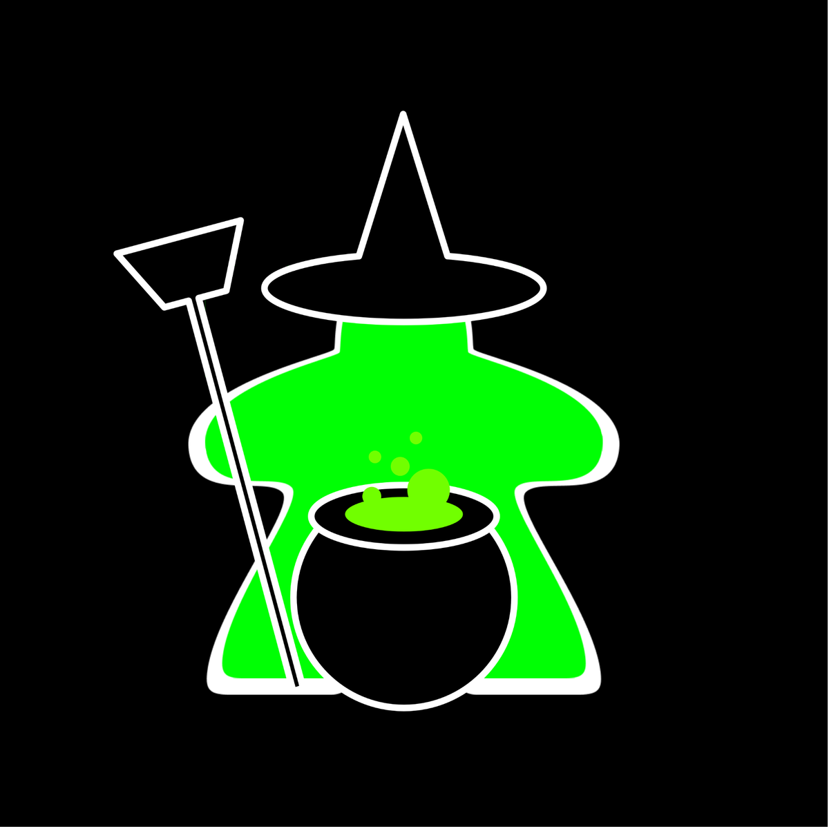 Green Meeple Halloween Witch T-Shirt